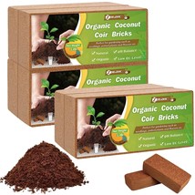 6 Pcs Premium Coconut Coir Compressed Coco Coir 100% Organic Coco Coir Brick Coc - £31.16 GBP