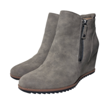 Soul Naturalizer Womens Haley Gray Faux Leather Wedge Booties Ankle Boots Sz 6.5 - £87.91 GBP