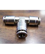 Nickel Plated Fitting T 1/4&quot; push lock for nylon Hose Push To Connect PT... - $9.99
