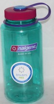 Nalgene USA BPA Free Wide Mouth Water Bottle 1000 mL / 32 oz Surfer Blue - New - £11.15 GBP