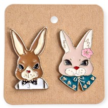 Dapper Rabbit and Posh Bunny Enamel Pins - £31.19 GBP