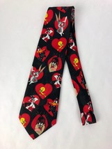 Looney Tunes Mania Heart Valentine Novelty Necktie Vintage 1997 Tweety Taz Bugs - £8.59 GBP