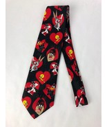 Looney Tunes Mania Heart Valentine Novelty Necktie Vintage 1997 Tweety T... - $11.00