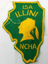 Illini Portrait Embroidered Patch Green Yellow 1970s National Campers Hikers - £11.92 GBP