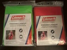 Coleman Emergency Poncho Hooded 50x40 Sold In Lot Of 2 - £3.92 GBP