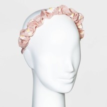 Daisy Printed Fabric Covered Headband - Wild Fable Pastel Peach - $142.79 MXN