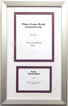 Graduation Diploma Purple &amp; White Certificate 8 X 10 Photo 5x7 Frame Matted Silv - £33.98 GBP