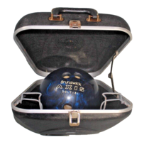 Vintage 12lb Brunswick AXIS DGL7181  blue bowling ball with hardshell case - $116.84