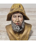 Vintage Atlantic Mold Salty Fisherman Bust Figurine Pipe 5&quot; tall Seaman - $16.99
