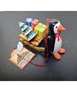 KATHE WOHLFAHRT Christmas Ornament Penguin Pulling a Sled Rothenburg Ger... - £23.70 GBP