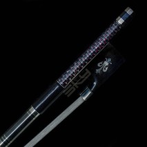 Violin Bow 4/4 Size Carbon Fiber with Silver Inlay Ebony Frog Genuine Horse Hair - £62.47 GBP