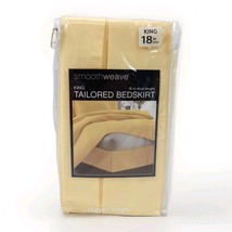 Smoothweave King Tailored Bedskirt Butter Yellow 18&quot; Drop 78 x 80&quot; Cotto... - $514.83 MXN