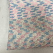 VTG Hand Made Crochet Large Baby Blanket Afghan 41&quot;X38” Pink Blue White - £20.09 GBP