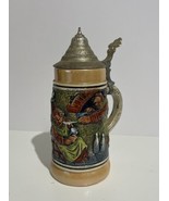 Vintage West Germany Stamped lidded beer stein 6” tall Pre-Owed - $16.83