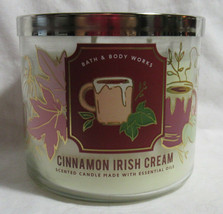 Bath &amp; Body Works 3-wick 14.5 Oz Large Jar Scented Candle Cinnamon Irish Cream - £31.28 GBP