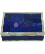 6&quot;x4&quot;x2&quot; Real Lapis Inlaid Decorative Jewelry Lidded Box Halloween Gifts... - €319,02 EUR