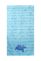 Betsy Drake Blue Script Blue Turtle Beach Towel - £47.91 GBP