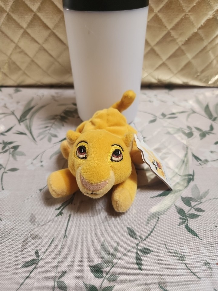 VINTAGE DISNEY PLUSH SIMBA FROM THE LION KING BEAN BAG NEW WITH TAGS NWT - $9.23