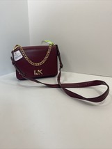 New Michael Kors Bag Mott Swag Crossbody Red Burgundy Leather B2S - £91.73 GBP