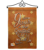 Jesus is the Greatest Gift Burlap - Impressions Decorative Metal Wall Hanger Gar - £27.05 GBP