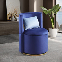 360° Swivel Accent Chair with Storage Function, Velvet Curved Chair - £187.74 GBP