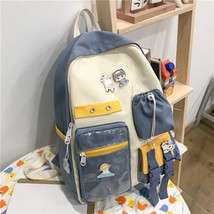 Fashion Women's BackpaSummer Contrast Color Schoolbag For Girls BackpaWith Many  - $26.50