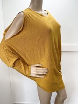 Gibson Latimer Tunic Sweater XL Mustard Yellow Asymmetrical Dolman Sleev... - $44.99