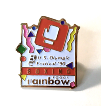 Rainbow Foods U.S. Olympic Festival 1990 BOXING Vintage Lapel Hat Pin - £4.69 GBP
