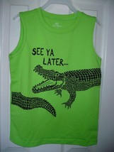 Okie Dokie Boys Pull Over Tank Top See Ya Later Gator Green Size Large 6 PreScho - £7.07 GBP