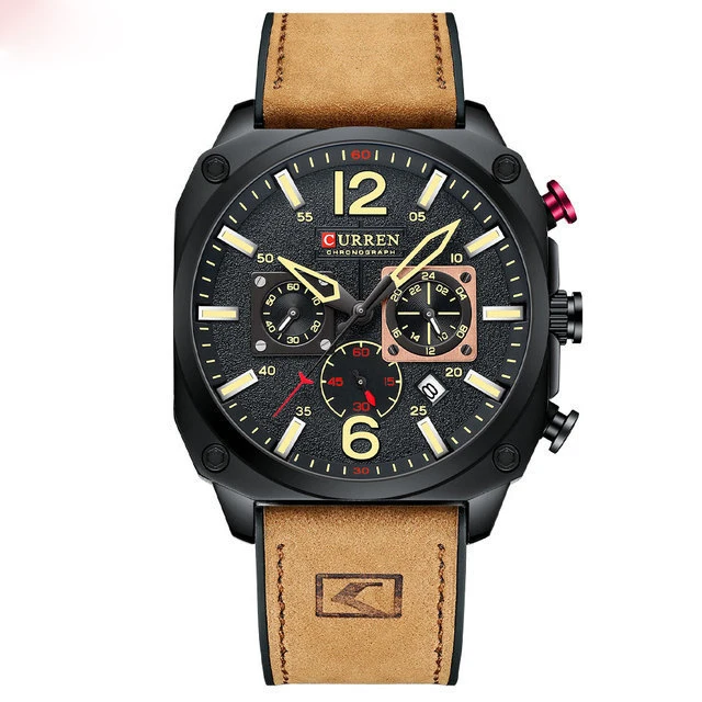 Men&#39;s Top Brand Fashion Casual Sports Genuine Leather Watch Luminous Han... - $50.37 CAD
