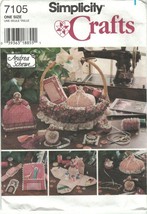 Simplicity 7105 Sewing Room Accessories Pattern Pin Cushions, Thimble Case Uncut - $8.81