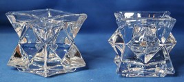 Pair of Candle Holders Vintage Star Shape Taper Unbranded Beautiful Set - $6.62