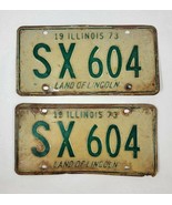 1973 Illinois Vehicle License Plate Matching Set SX 604 - $36.63