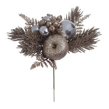 Darice Glitter Pinecone Pick with Ornaments 4 x 7 Inches - £19.26 GBP