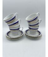Vintage 1790 Cmielow Made in Poland Tea Cups and Saucers set of 6 Filigr... - $52.91