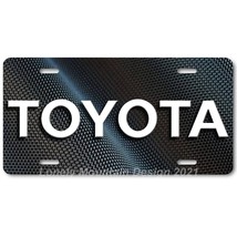 Toyota Text Inspired Art White on Carbon FLAT Aluminum Novelty License Tag Plate - £14.25 GBP