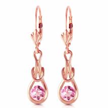 Galaxy Gold GG 14k Rose Gold Natural Pink Topaz Knot Dangle Earrings - £258.79 GBP+