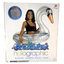 Pool Candy Holographic Goose Jumbo Pool Tube 42&quot; Color Changing Float - $29.05