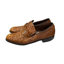 Footjoy Brown Ostrich Leather Loafers 73668 12 A - £71.72 GBP