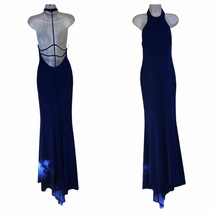 Abyss by Abby royal blue halter neck strappy back maxi evening party dress - £83.82 GBP