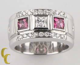 Demeter Pink Tourmaline and Diamond 18k White Gold Band Ring Size 6.75 - £3,725.36 GBP