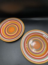 2 Tabletops Gallery Salad Plate FAIRFIELD 8.25” Colorful  Spirals / Circles - £9.72 GBP