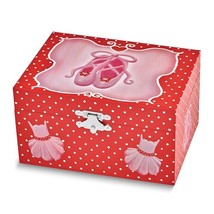 Children&#39;s Red Ballerina Shoes Themed Jewelry Box with Mirror - £32.76 GBP