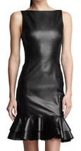 Black New Women&#39;s Genuine Soft Lambskin Leather Dress Handmade Designer ... - £149.13 GBP+