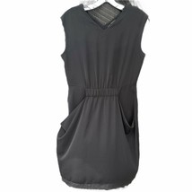 AllSaints Thea Shirt Dress Womens 2 Black Draped Lagenlook Sleeveless Knee - £36.78 GBP