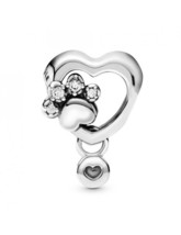 Pandora Jewelry Mod. Sparkling Paw Print &amp; Heart - £73.39 GBP