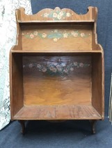 Mid Century Modern Retro Wood Display Shelf Flower Decals Vintage - $58.41