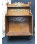 Mid Century Modern Retro Wood Display Shelf Flower Decals Vintage - £46.28 GBP