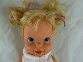 Vintage Mattel Bouncy Baby Doll 11 inches Blond blue eyes teeth 1968 Hong Kong - $19.79