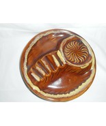 Ashtray BEARD MFG USA #6 Round Brown Drip Pinwheel Porcelain MID CENTURY... - £16.96 GBP